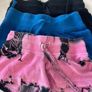 3 pairs of HARDTAIL shorts kids medium 10-12 black blue and pink and black